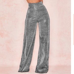 Sparkly high wasted pants S